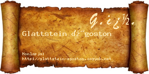 Glattstein Ágoston névjegykártya